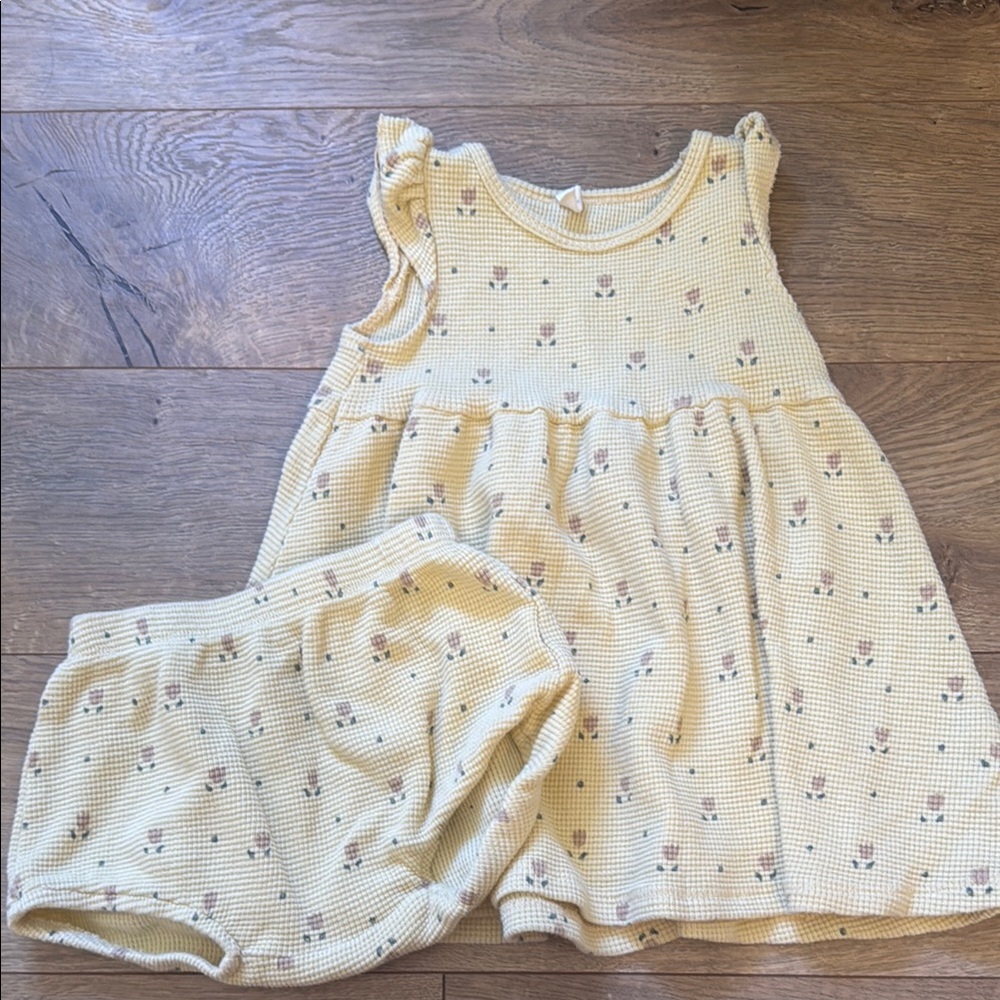 Yellow Floral Kids Dress